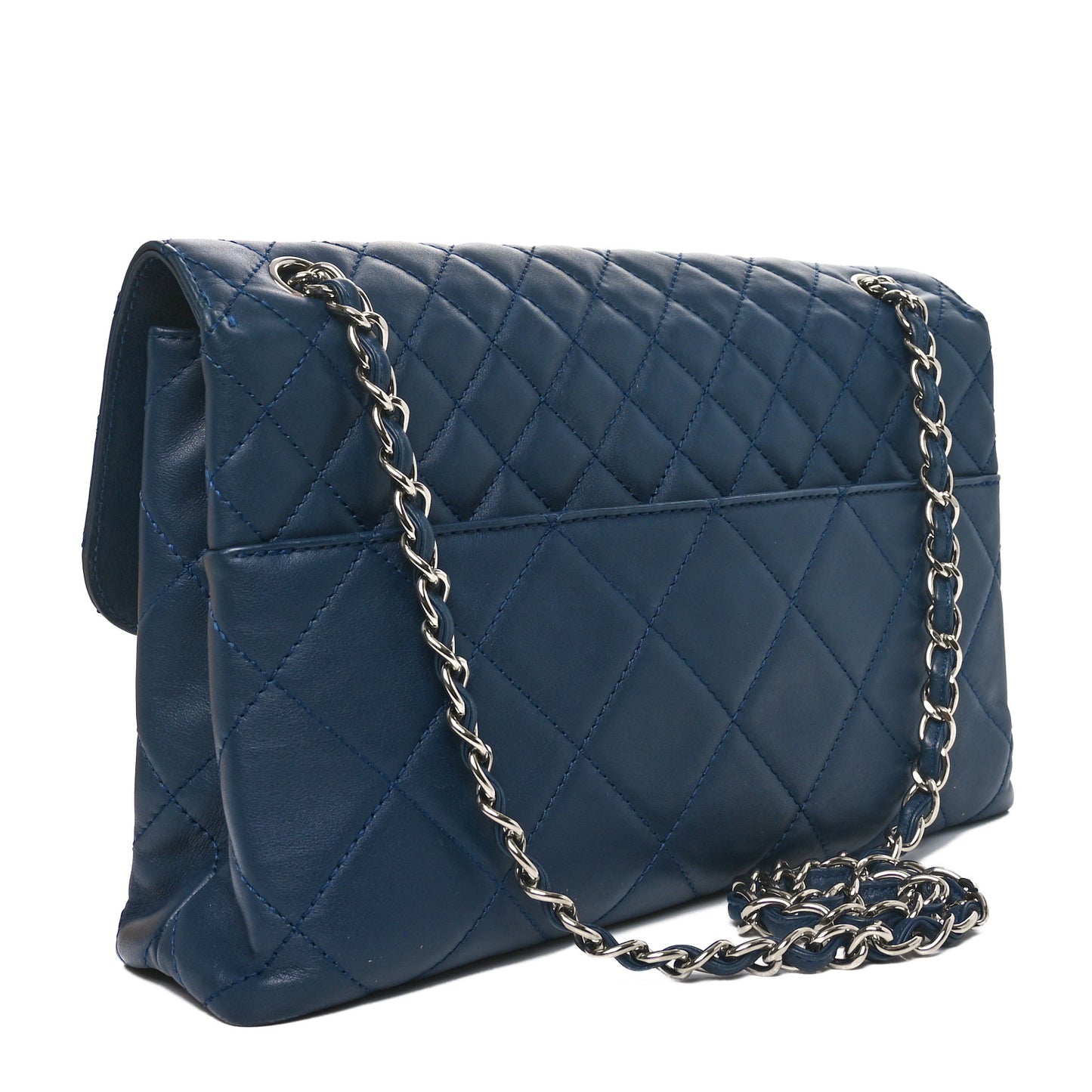 Calfskin Quilted In the Business Flap Dark Navy Blue