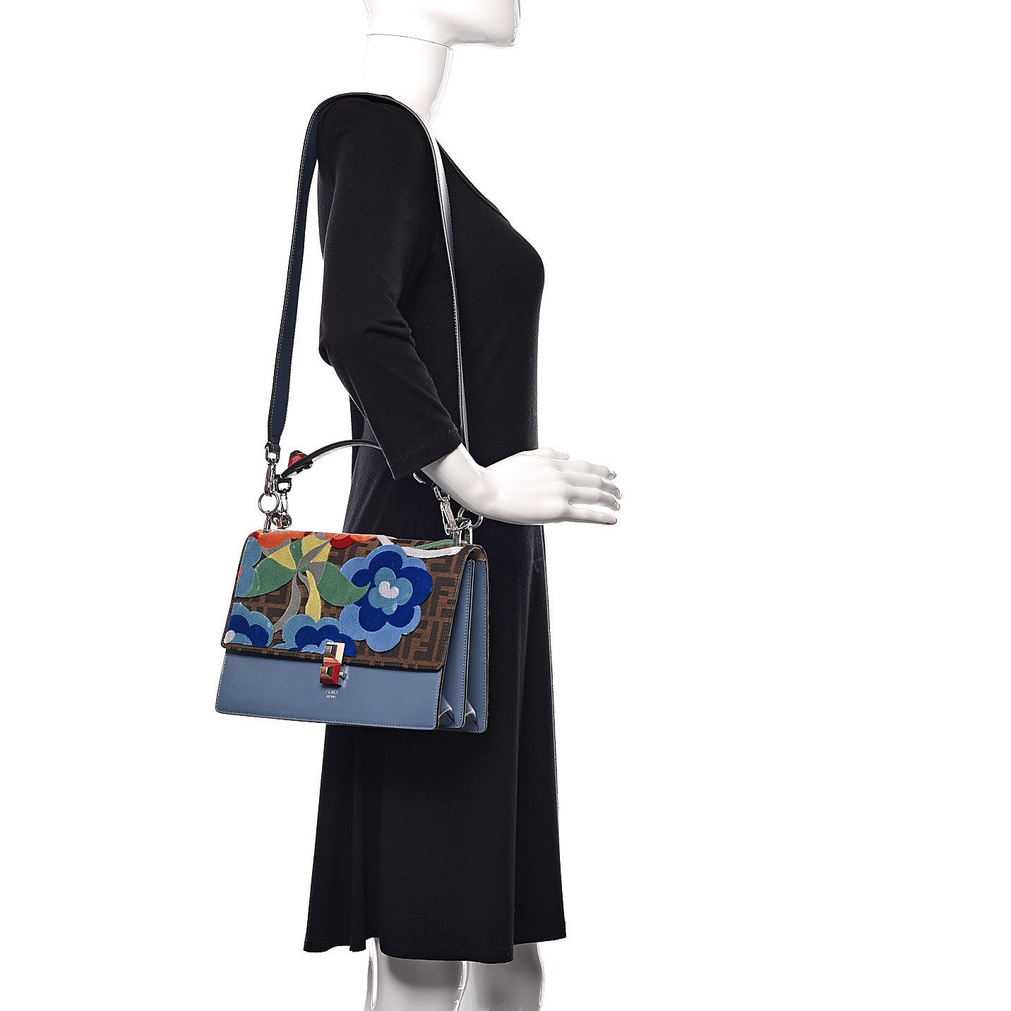 Vitello Liberty Zucca Velvet Floral Floral Kan I Shoulder Bag Ceruleo Multicolor