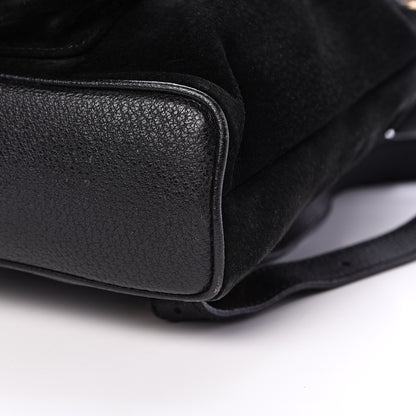 Gucci Calfskin Suede Bamboo Backpack Black 9 of 10
