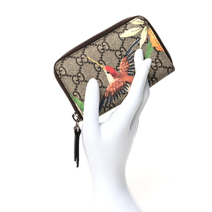 Gucci GG Supreme Monogram Tian Zip Around Card Case Wallet Beige Multicolor New Acero 2 of 8
