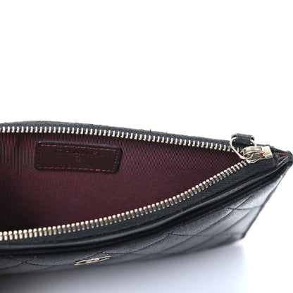 Chanel Lambskin Quilted Classic Zip Pouch Black 5 of 9