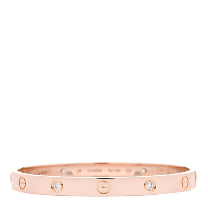 Cartier 18K Pink Gold 4 Diamond LOVE Bracelet 18 1 of 7