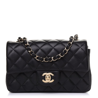 Chanel Lambskin Quilted Mini Rectangular Flap Black 1 of 14