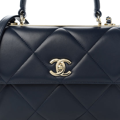 Chanel Lambskin Quilted Small Trendy CC Dual Handle Flap Bag Navy 10 of 12
