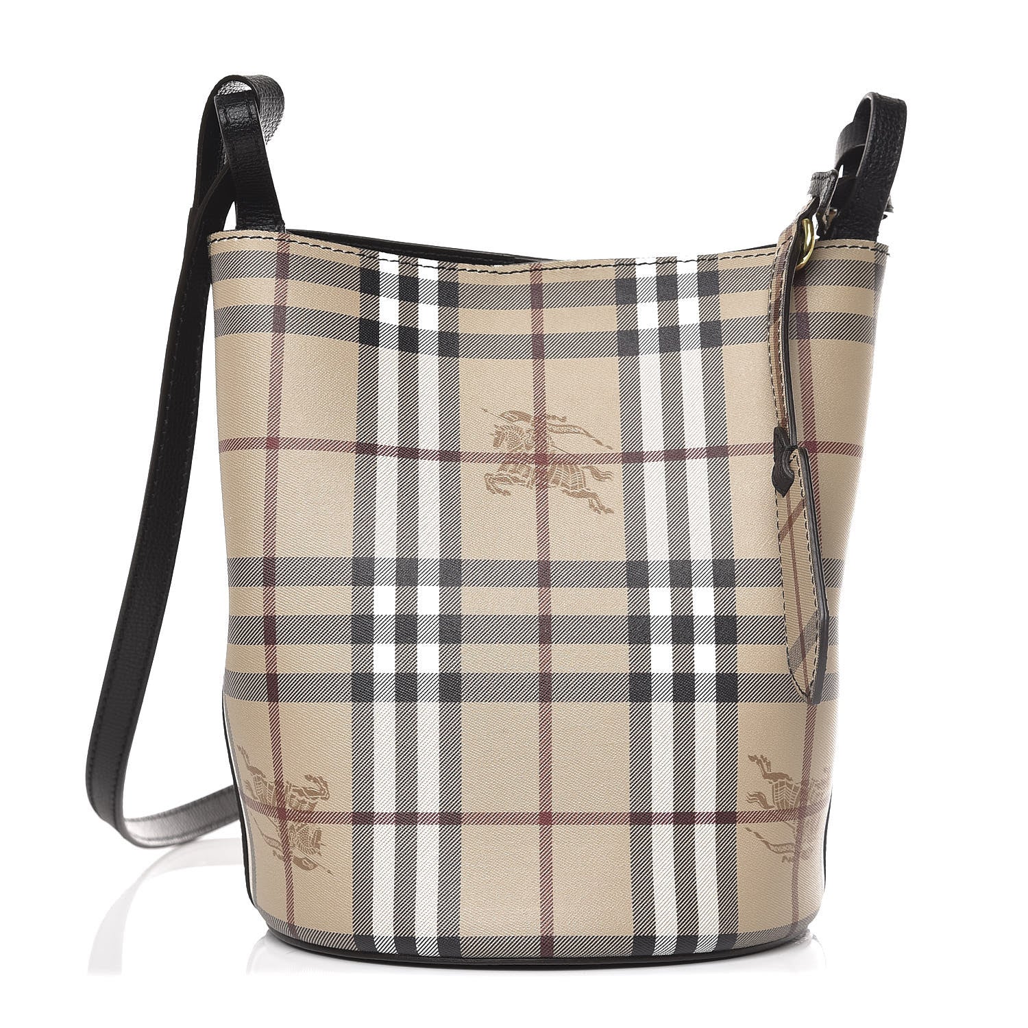 Burberry Haymarket Check Colours Small Lorne Bucket Crossbody Black 1 of 7