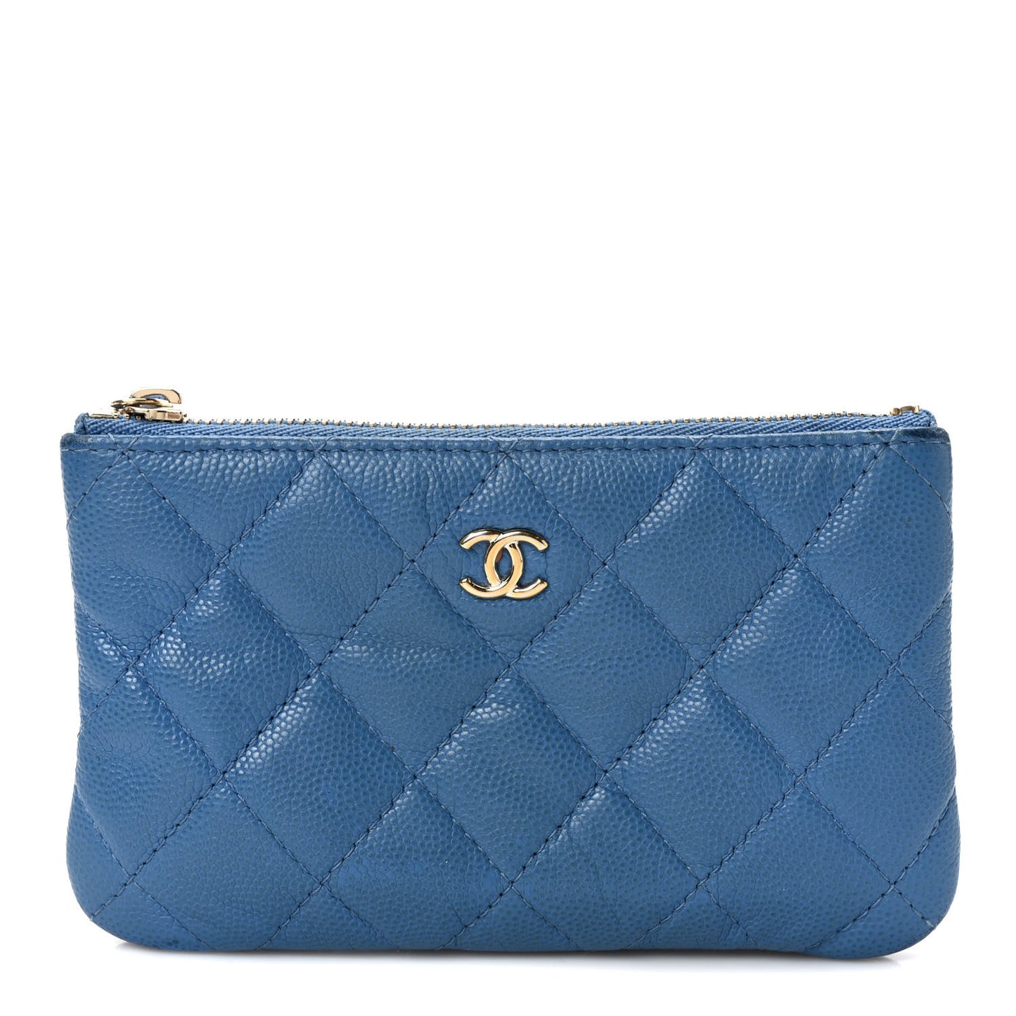 Caviar Quilted Small Pouch Blue