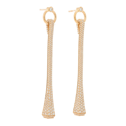 Hermes 18K Rose Gold Diamond Clou De Forge Drop Earrings 3 of 7