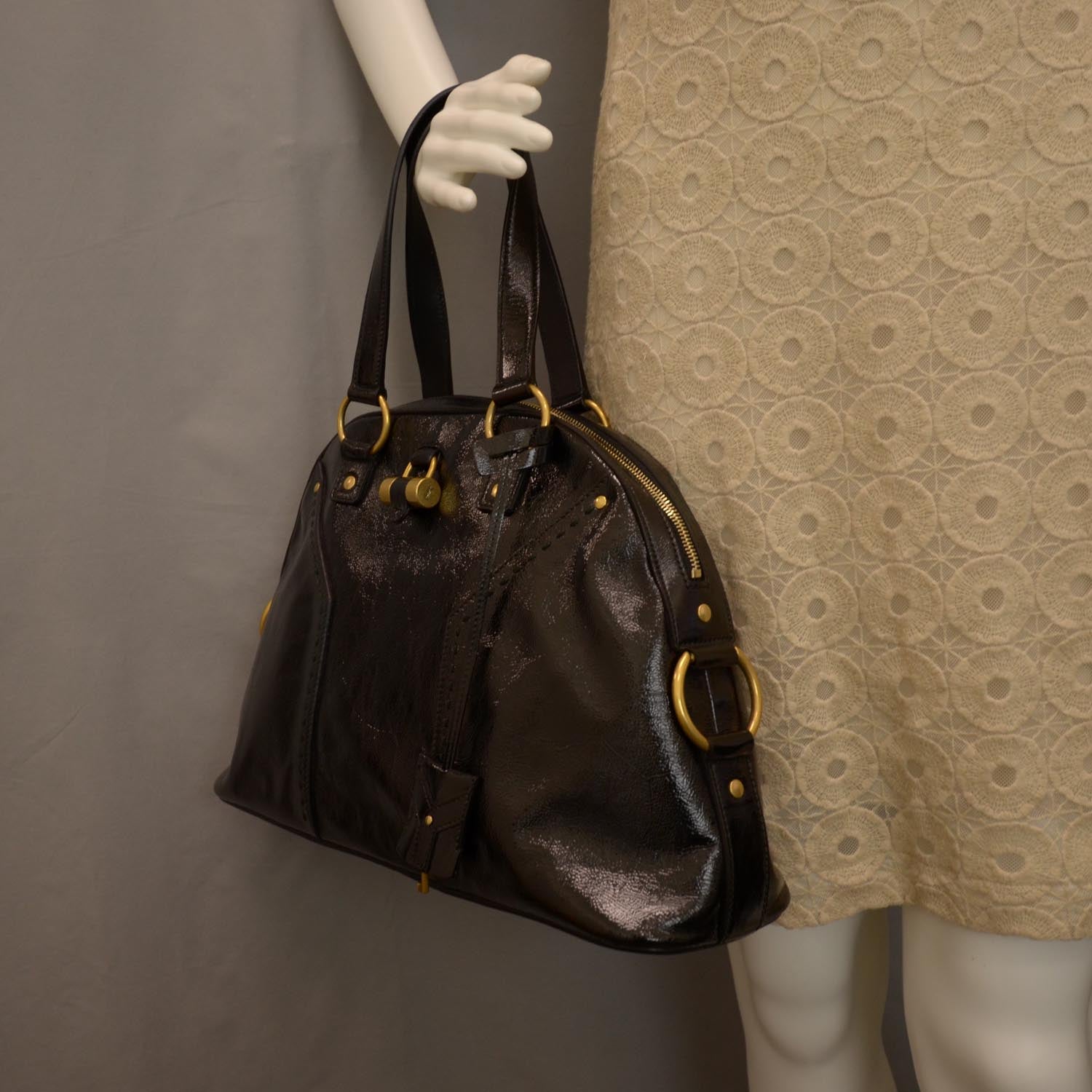 Saint Laurent Patent Large Muse Black 2 of 8