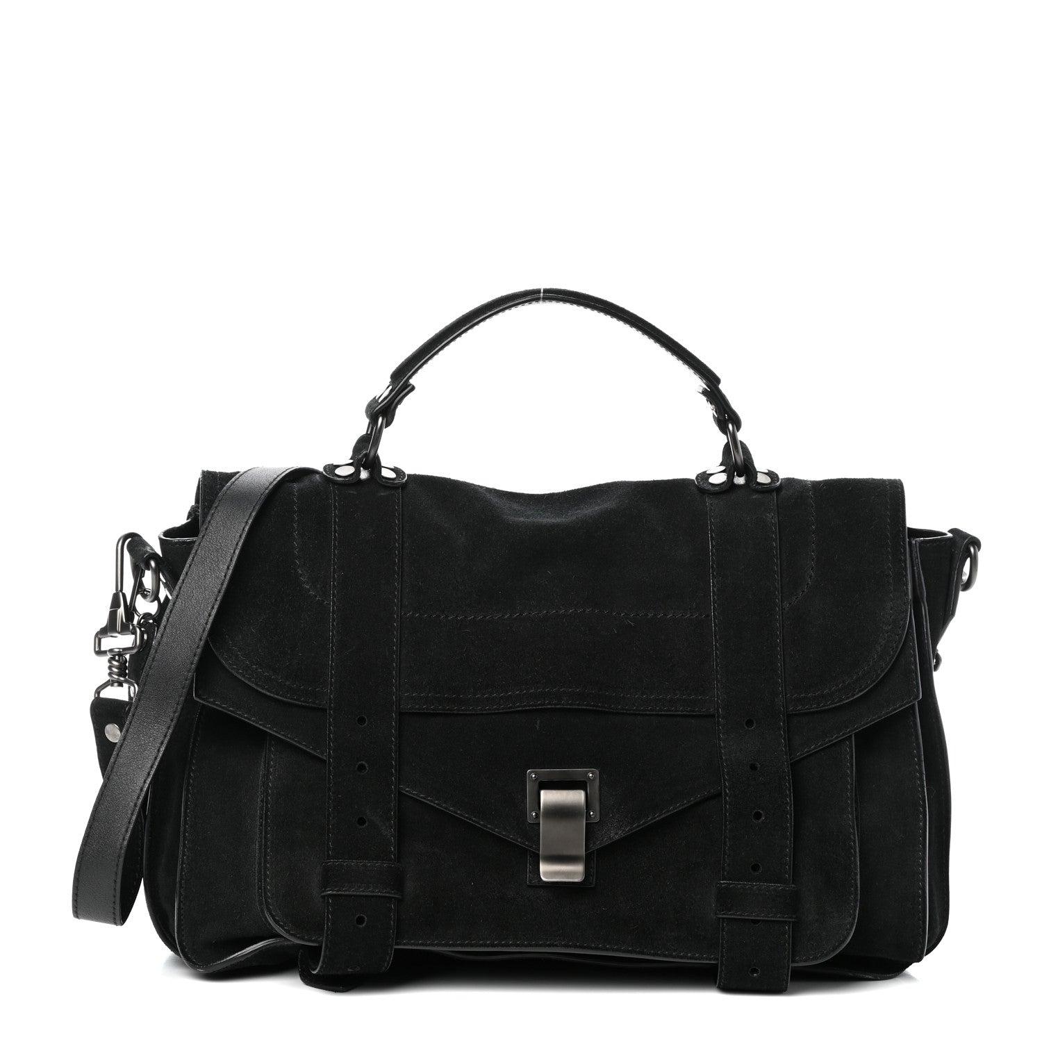 Proenza Schouler Suede Medium PS1 Satchel Black 1 of 9