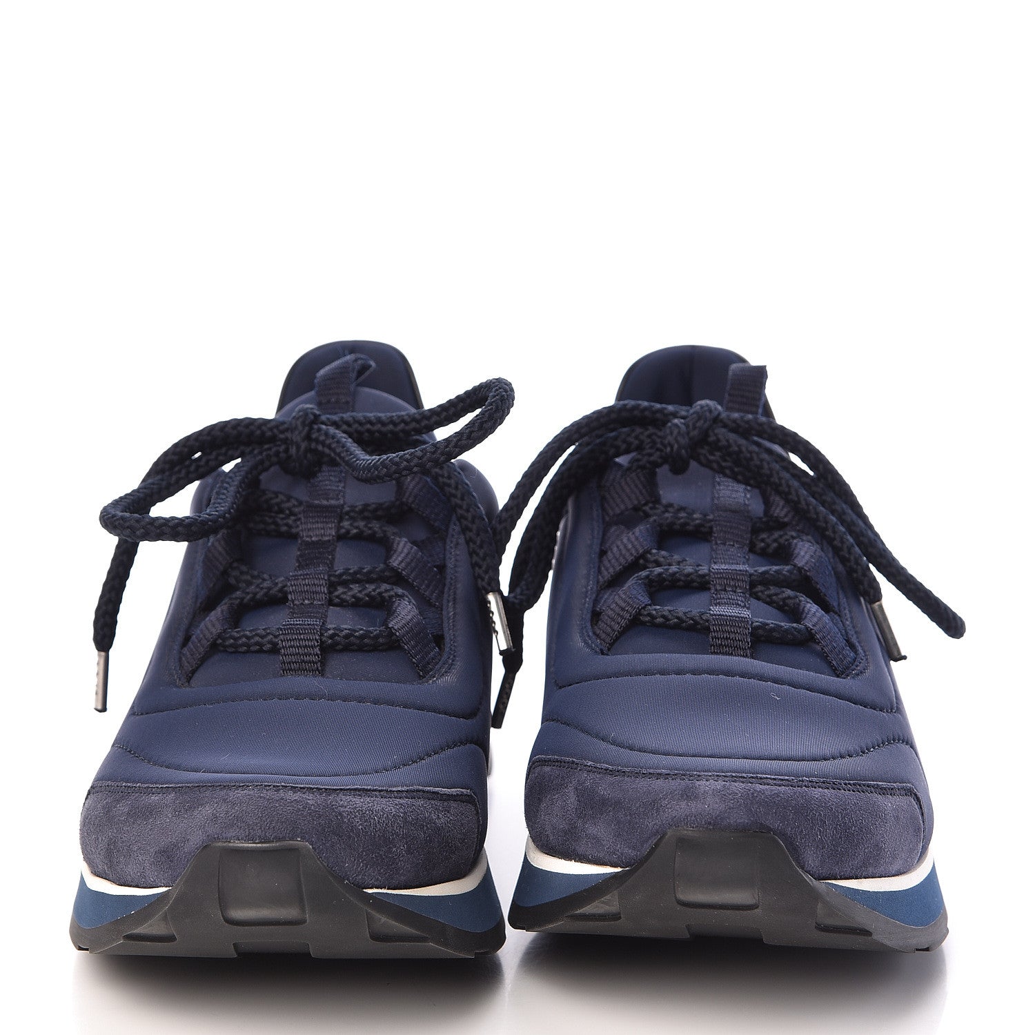 Hermes Technical Canvas Mens Miles Sneakers 40 Marine Black 2 of 10