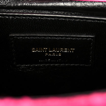 Saint Laurent Boucle Tweed Patchwork Monogram Medium Jamie Baguette Magenta 5 of 10
