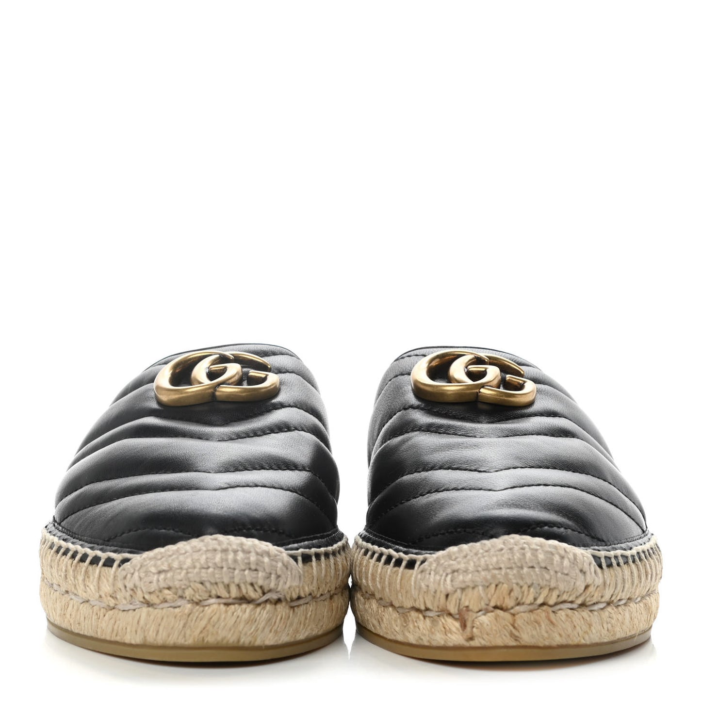 Nappa Matelasse GG Marmont Espadrille Slippers 38 Black