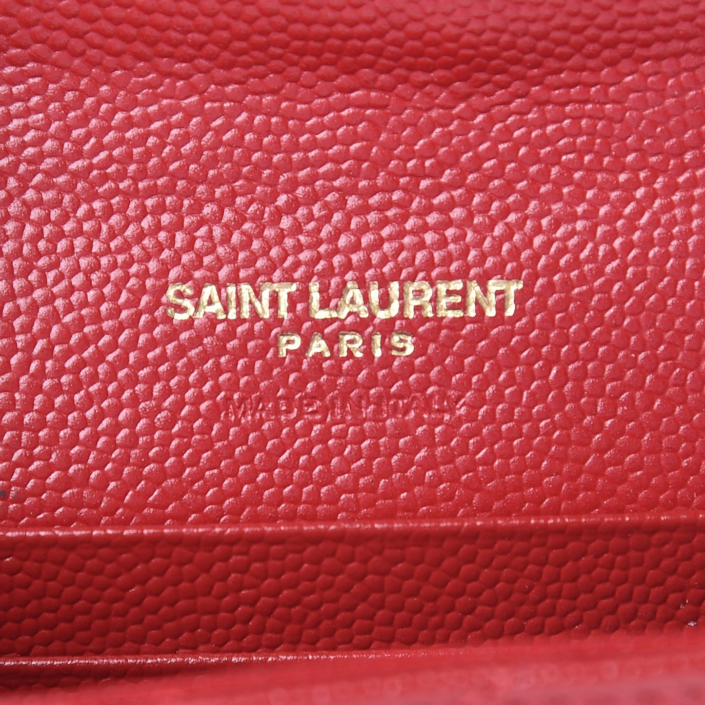 Grain De Poudre Matelasse Chevron Small Monogram Envelope Wallet Rouge Eros