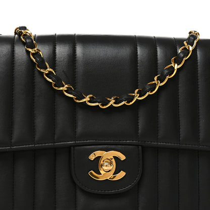 Chanel Lambskin Vertical Quilted Medium Single Flap Black 7 of 9