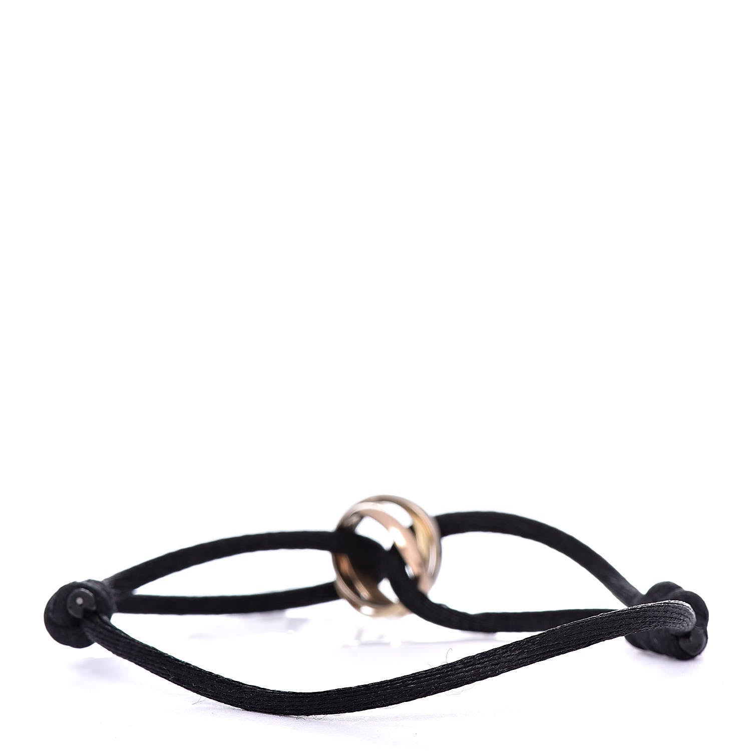 Cartier 18K Pink Yellow White Gold Trinity Adjustable Cord Bracelet Black 3 of 7