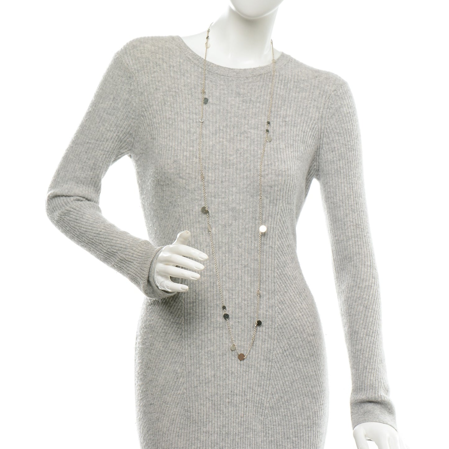 Sterling Silver 18K Rose Gold Confettis Long Necklace