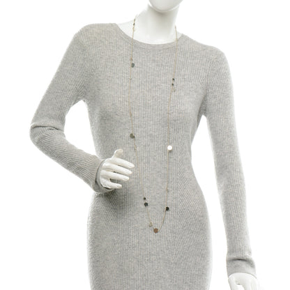 Hermes Sterling Silver 18K Rose Gold Confettis Long Necklace 2 of 7