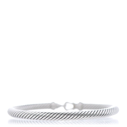 David Yurman Sterling Silver Diamond 5mm Cable Buckle Bracelet 3 of 4