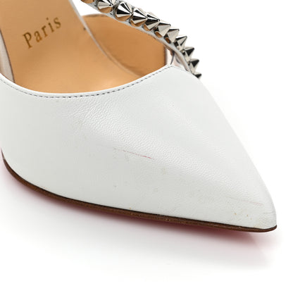Christian Louboutin Kid PVC Spike Cross 100 Pumps 35 White Silver 15 of 17