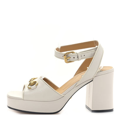 Gucci Quentin Granada Kid Horsebit 25/60mm Platform Sandals 37.5 Mystic White 1 of 8