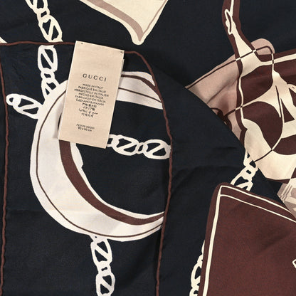 Gucci Silk Twill Bag Print Square Scarf Black 3 of 3