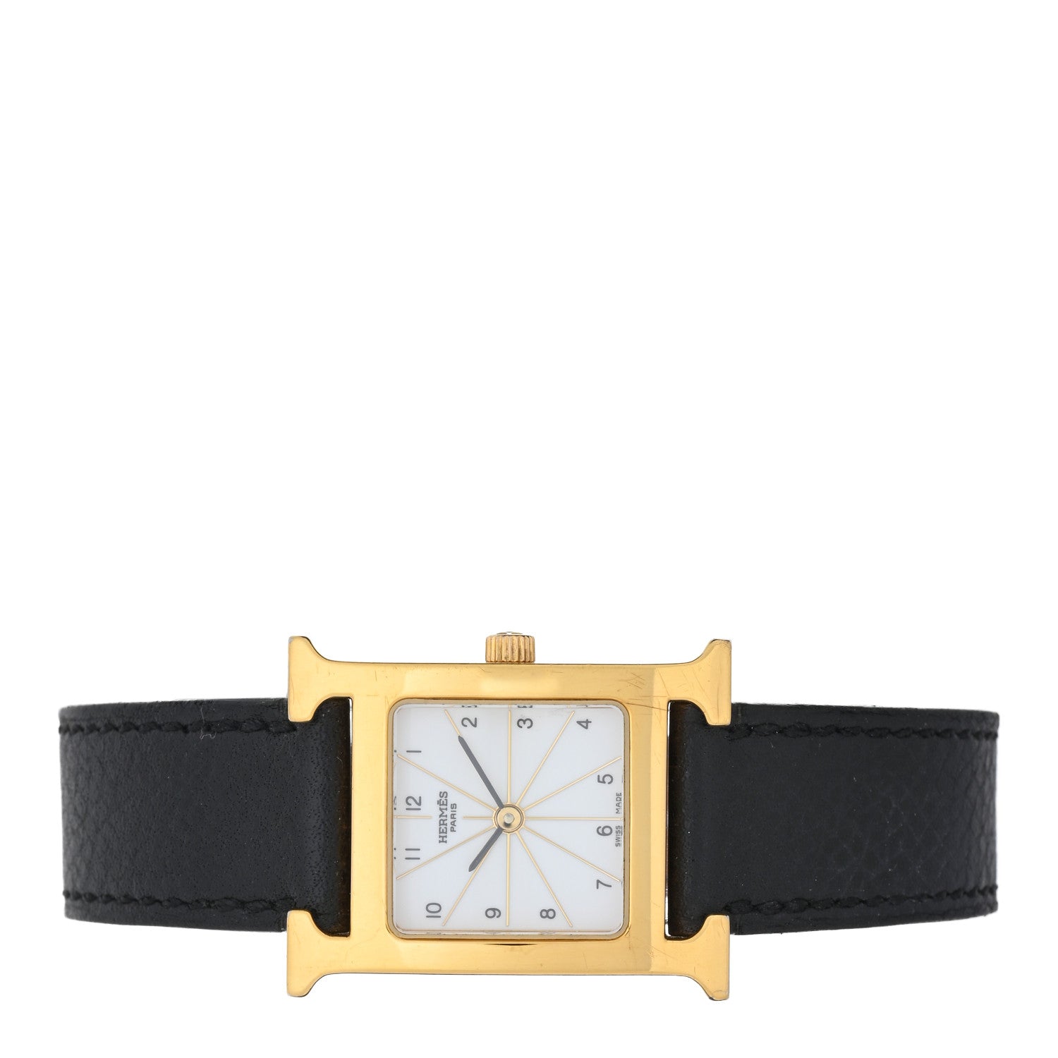 Hermes Stainless Steel Epsom 21mm Heure H Hour Quartz Watch Noir 2 of 5
