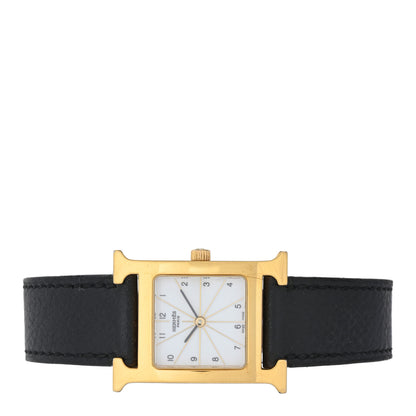 Hermes Stainless Steel Epsom 21mm Heure H Hour Quartz Watch Noir 2 of 5