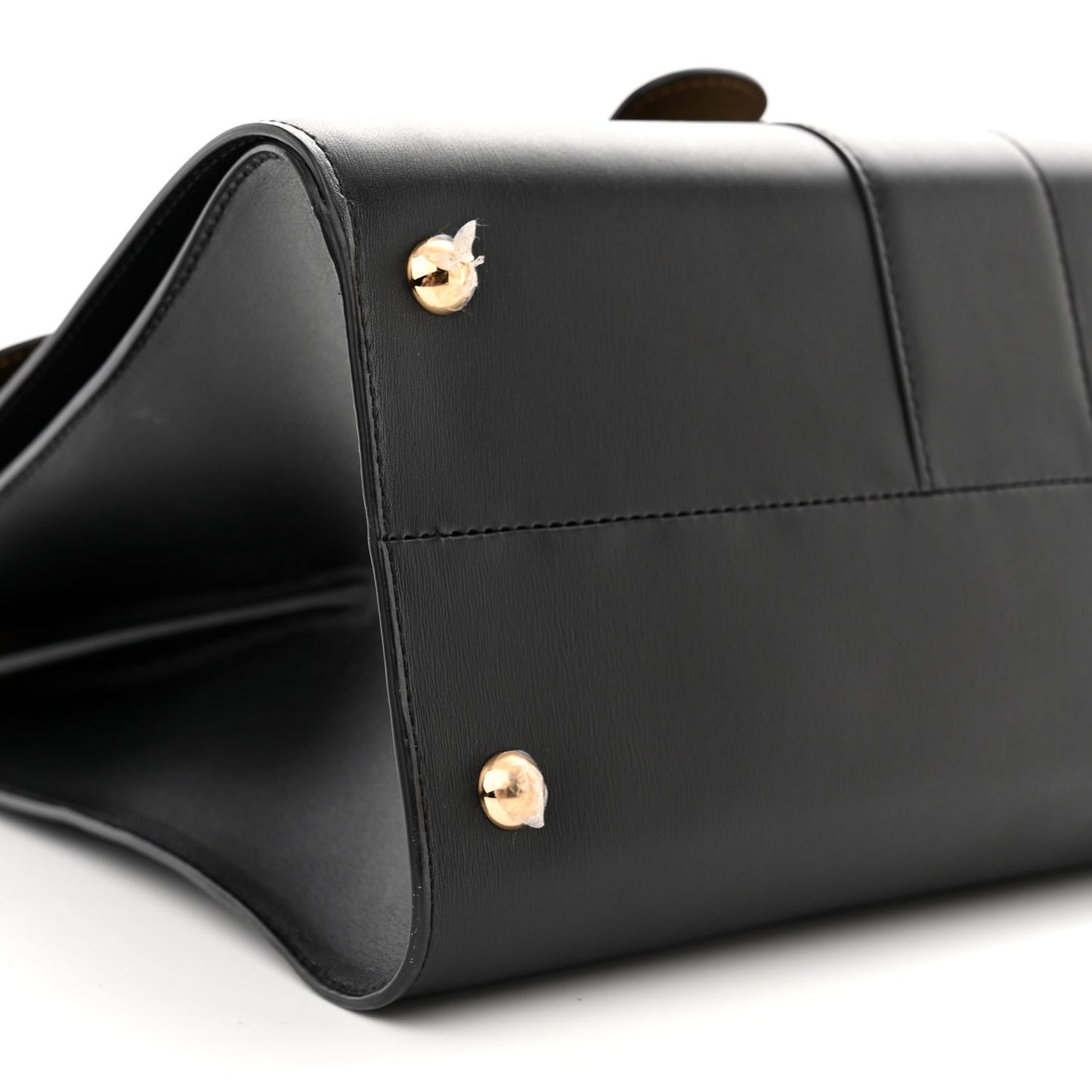 Box Calfskin MM Brillant Satchel Black Gold
