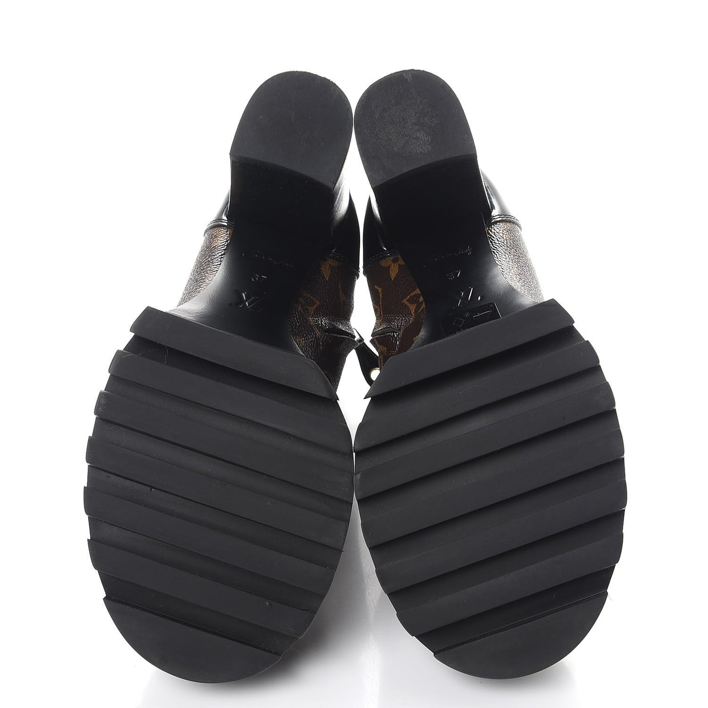 Patent Calfskin Monogram Star Trail Ankle Boots 37 Black