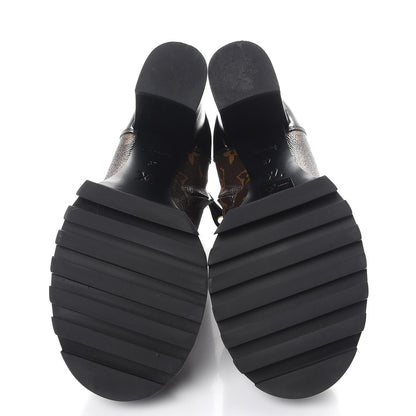 Louis Vuitton Patent Calfskin Monogram Star Trail Ankle Boots 37 Black 5 of 9