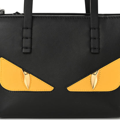 Fendi Vitello Dolce Elite Monster Eye Mini Roll Tote Black 7 of 10