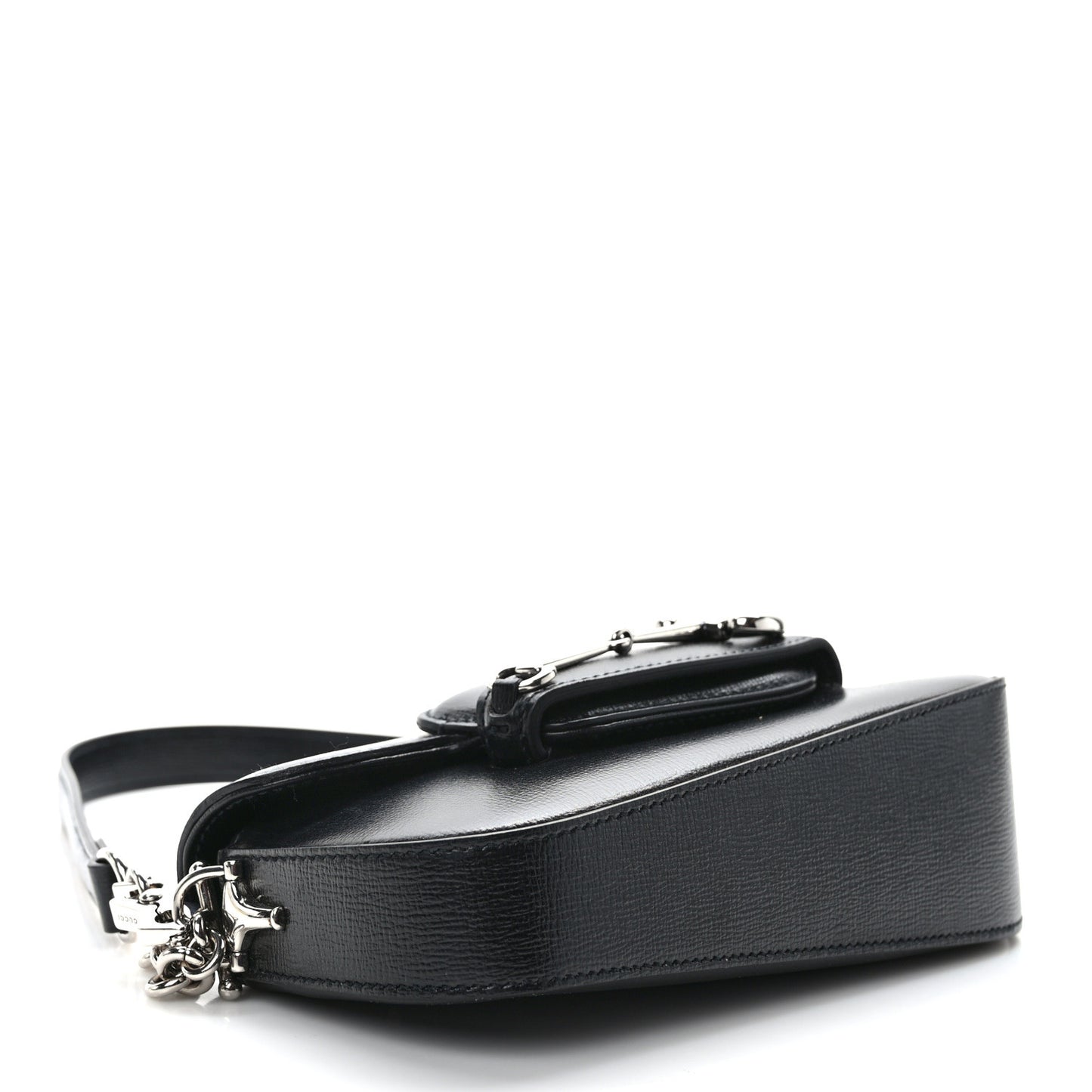 Calfskin Mini Horsebit 1955 Asymmetric Shoulder Bag Black