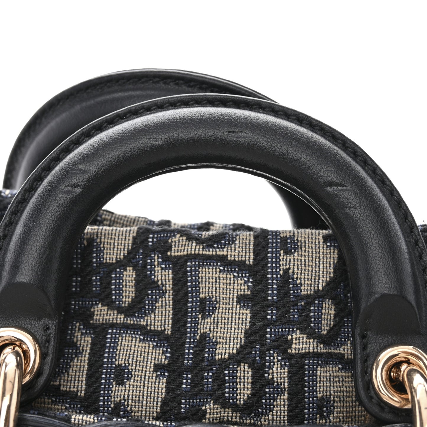 Wicker Oblique Micro Lady D-Joy Bag Natural Black