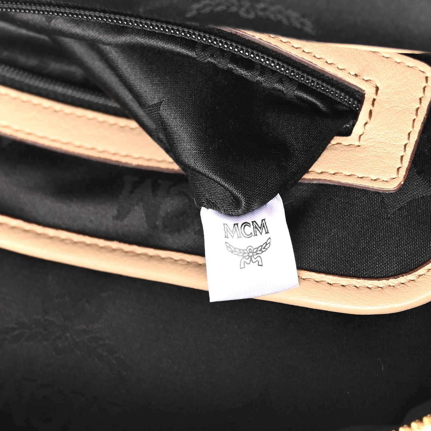 Striped Visetos Small Stark Backpack Beige