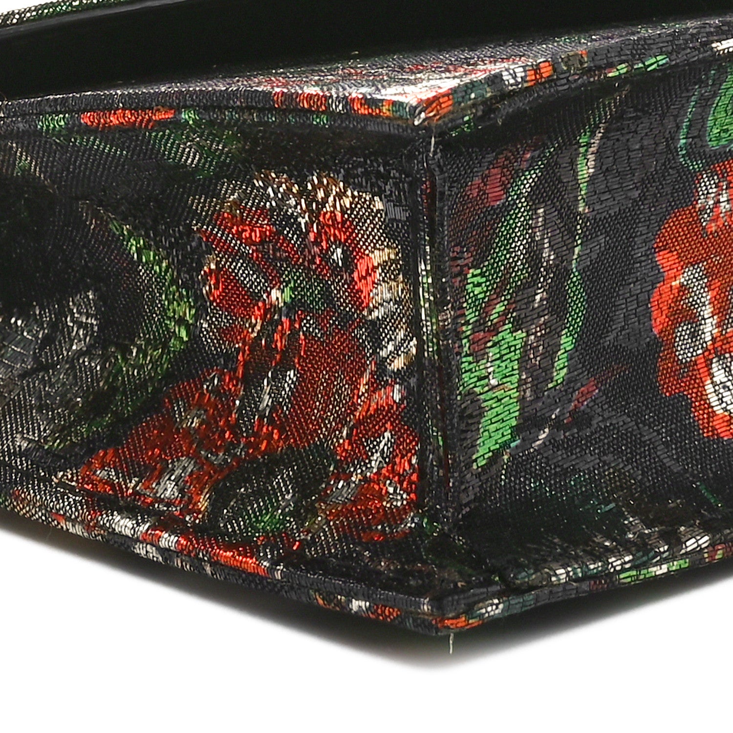 Christian Louboutin Metallic Tissu Lame Sevillana Floral Print Loubi54 Crossbody Clutch Gold Multicolor 8 of 9