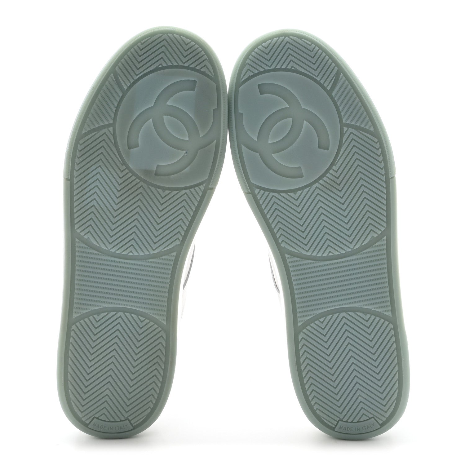 Chanel Kidskin Womens CC Sneakers 38.5 White 6 of 10