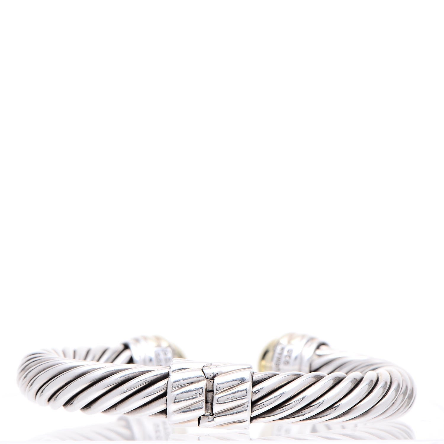 David Yurman Sterling Silver 14K Yellow Gold 10mm Cable Classics Bracelet 3 of 5