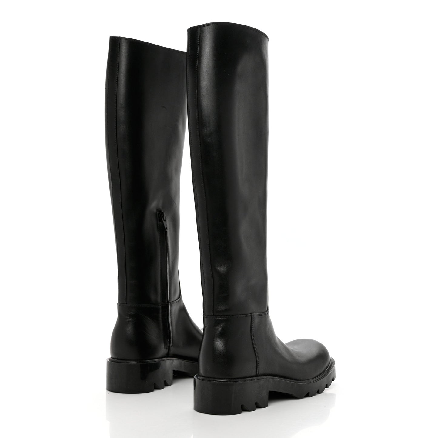 Calfskin High Boots 38 Black