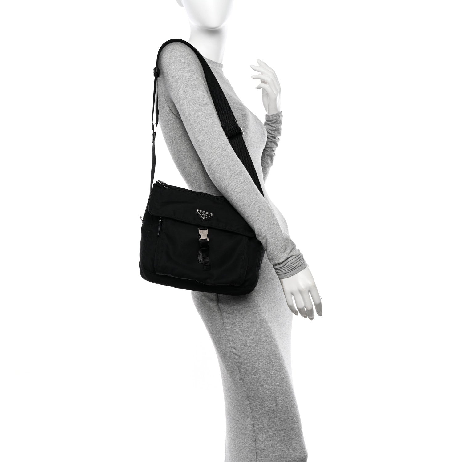 Prada Nylon Vela Messenger Black 2 of 11