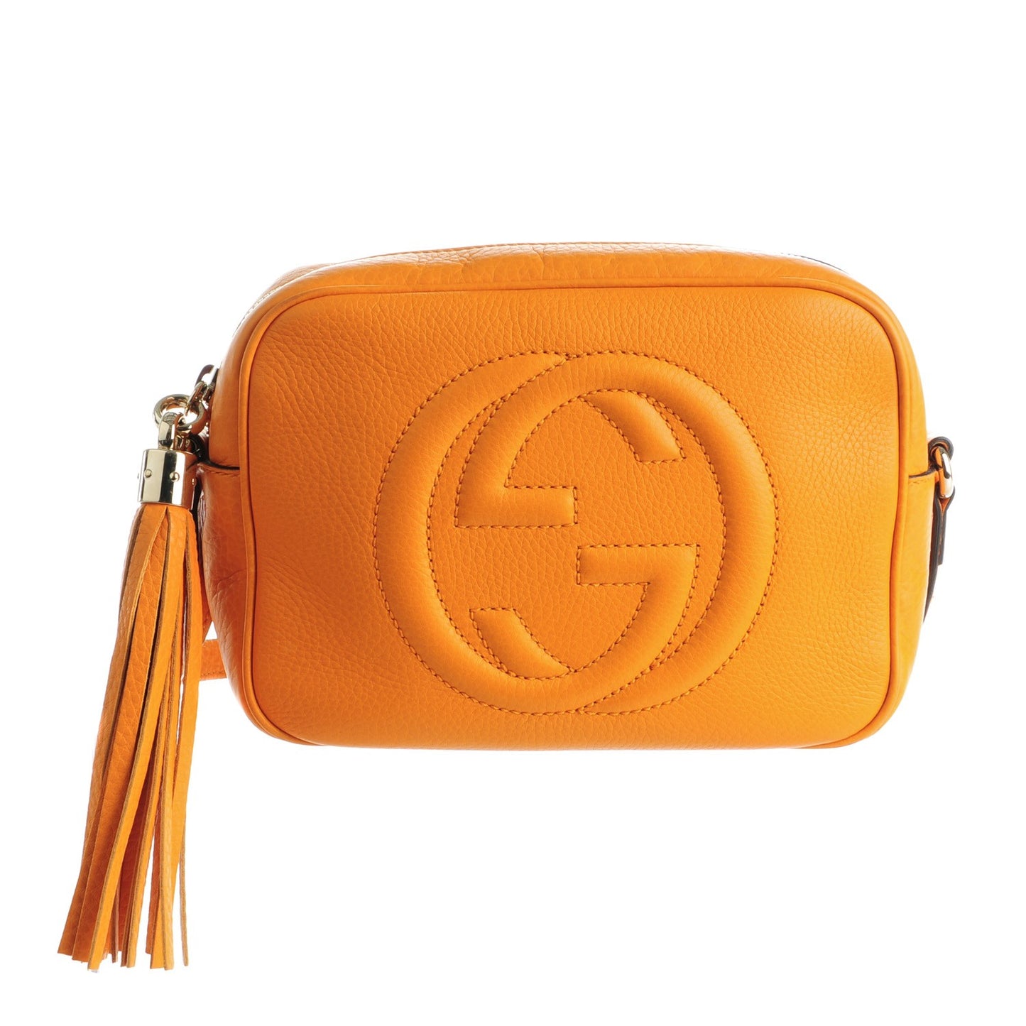 Pebbled Calfskin Small Soho Disco Bag Curcuma