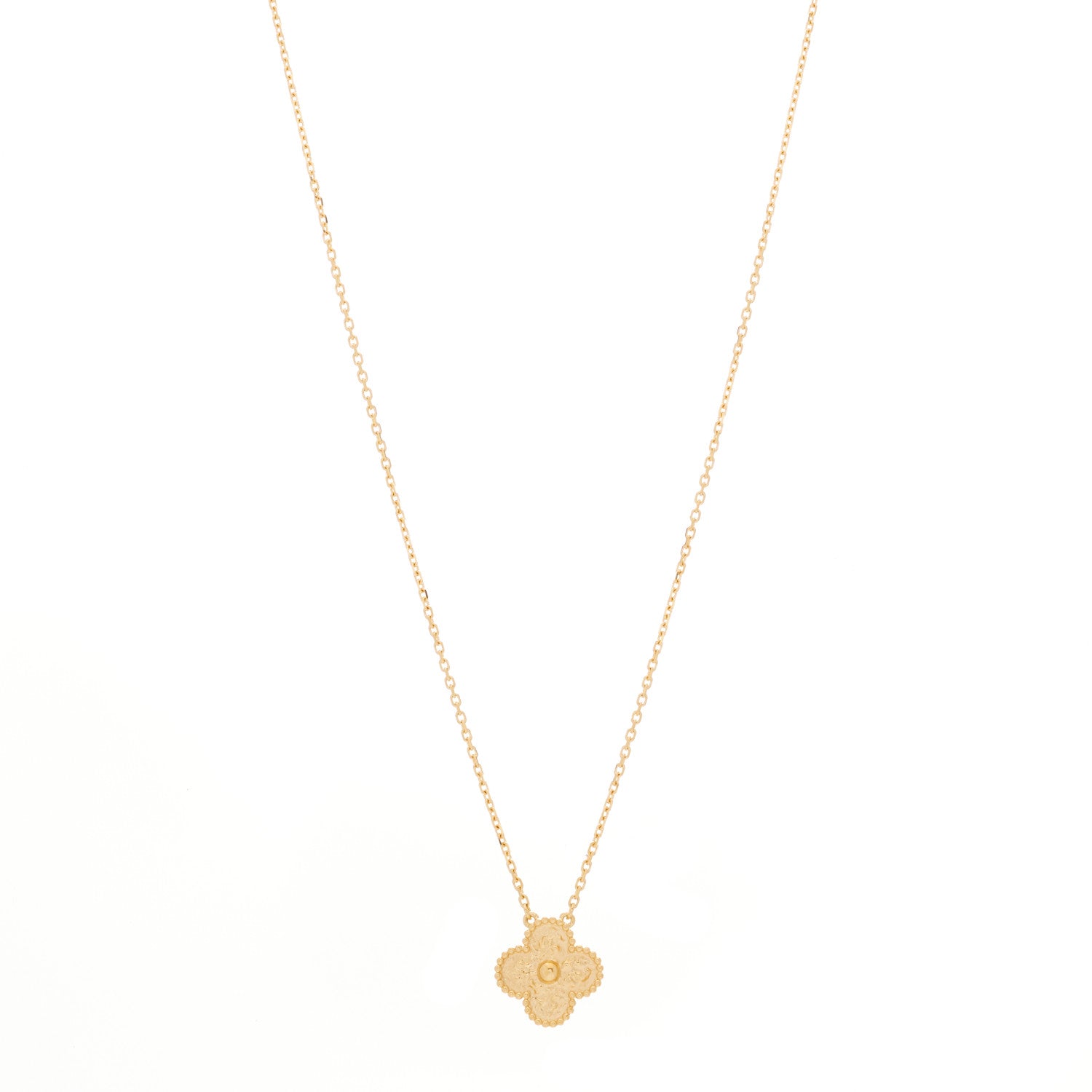 Van Cleef & Arpels 18K Yellow Gold Vintage Alhambra Pendant Necklace 1 of 6