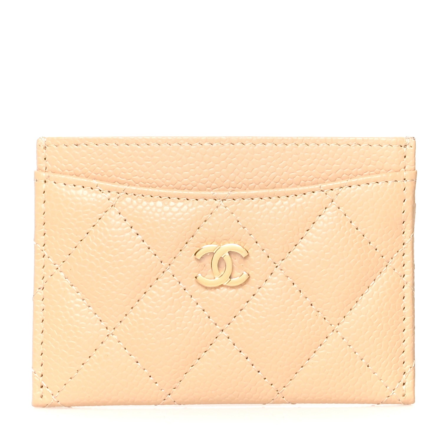 Chanel Caviar Quilted Card Holder Beige 1 of 8