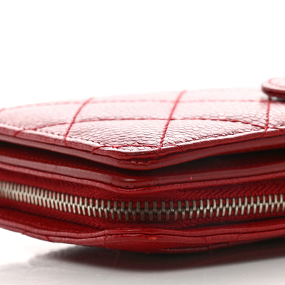 Chanel Caviar Quilted Zipped Pocket Wallet Red 8 of 8