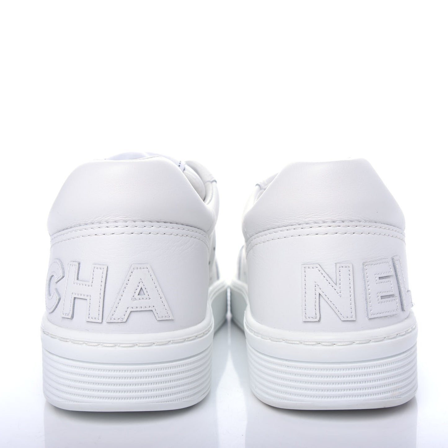 Calfskin Womens Logo Sneakers 40.5 White