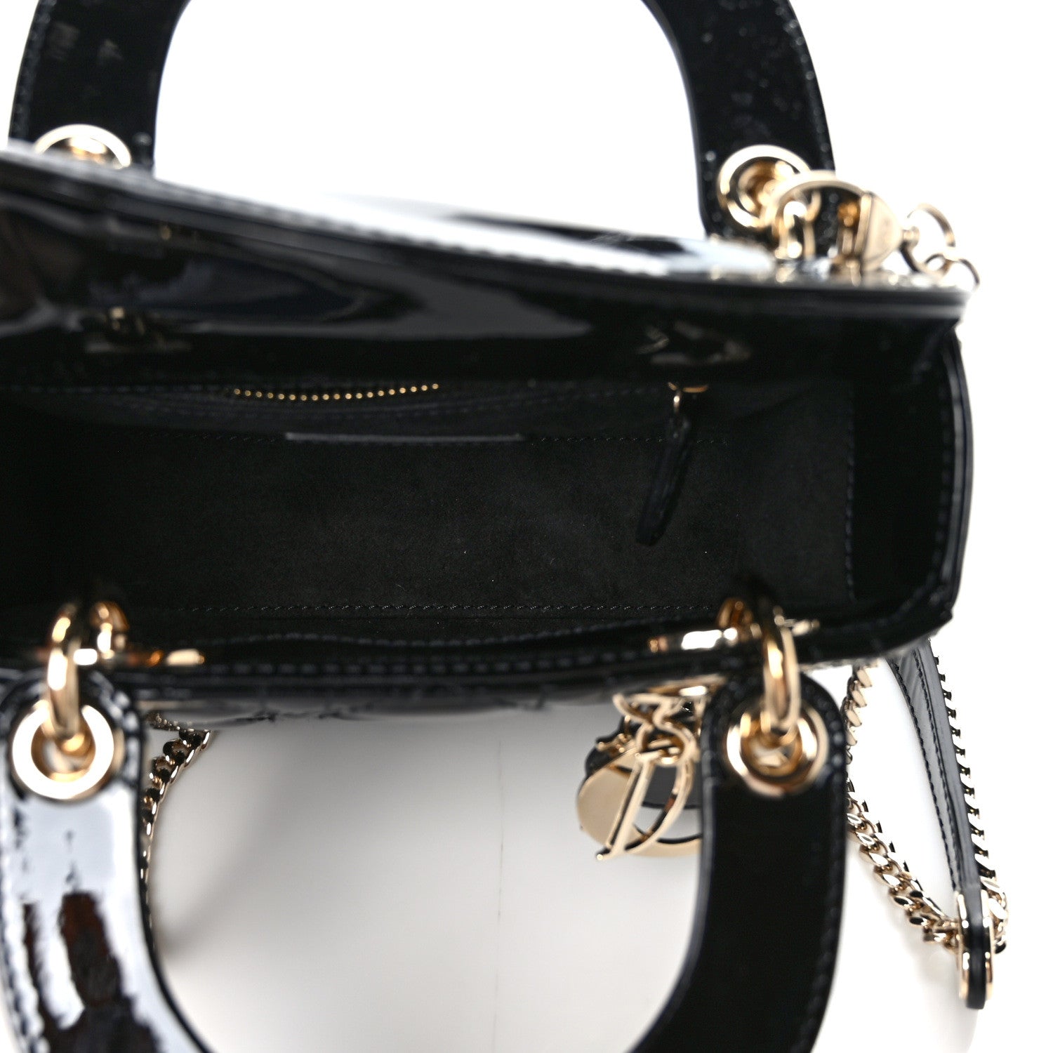 Christian Dior Patent Cannage Mini Lady Dior Black 5 of 9