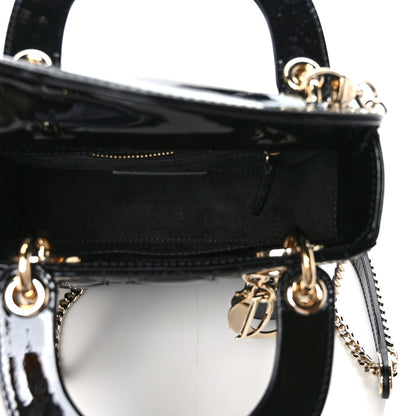 Christian Dior Patent Cannage Mini Lady Dior Black 5 of 9