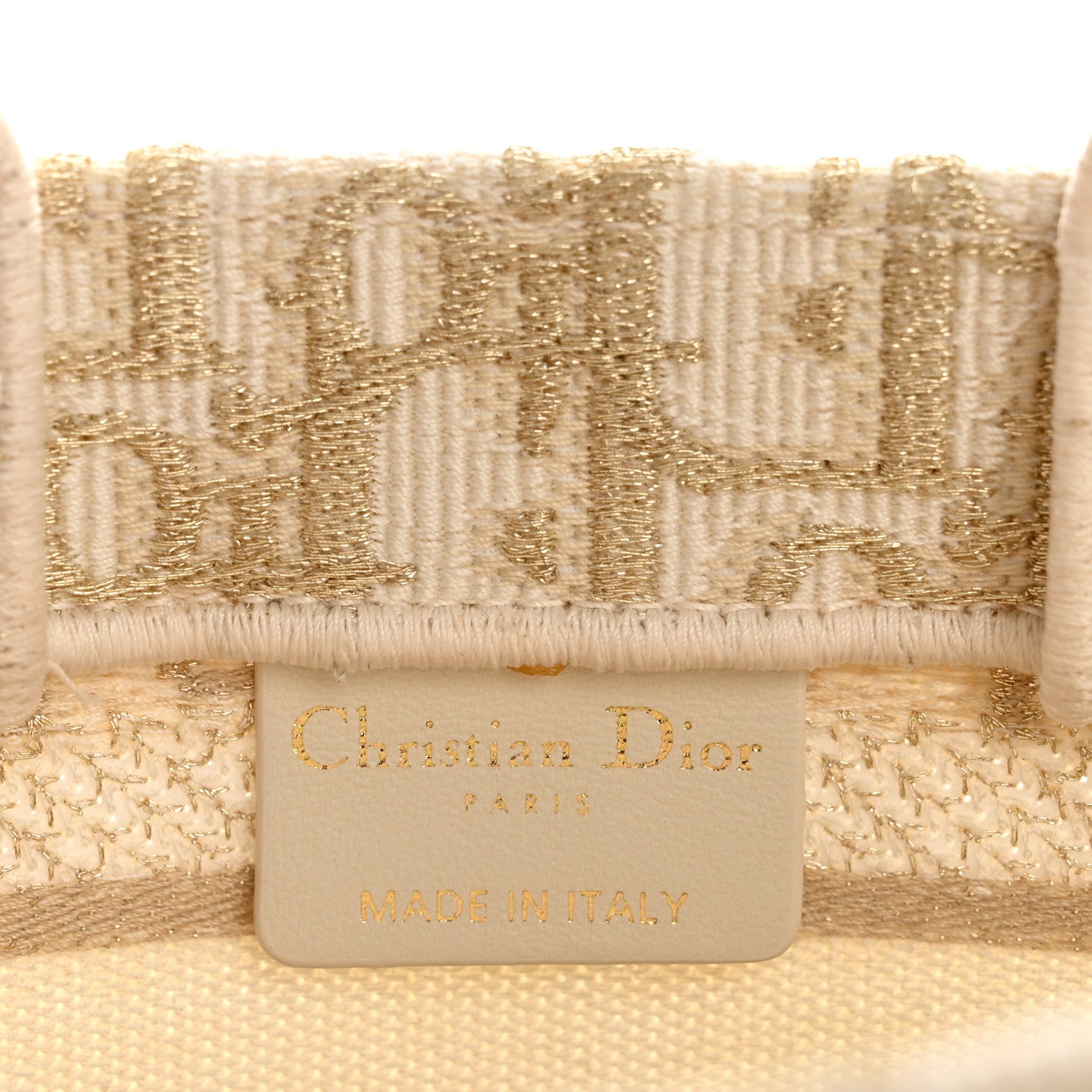 Christian Dior Oblique Mini Book Tote With Strap Gold Multicolor 6 of 12