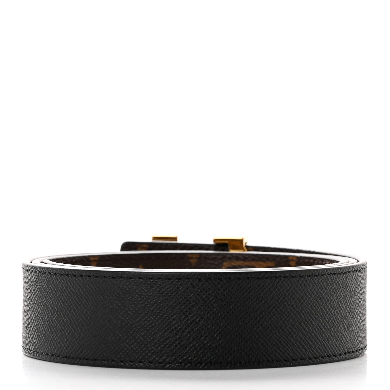 Louis Vuitton Calfskin Monogram 30mm LV Initiales Reversible Belt 80 32 Black 2 of 9