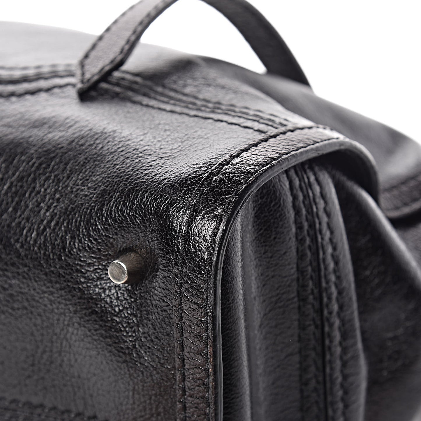 Calfskin Chain Satchel Black