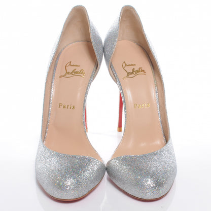 Christian Louboutin Helmour 100 Glitter Pumps 40 Silver 2 of 7